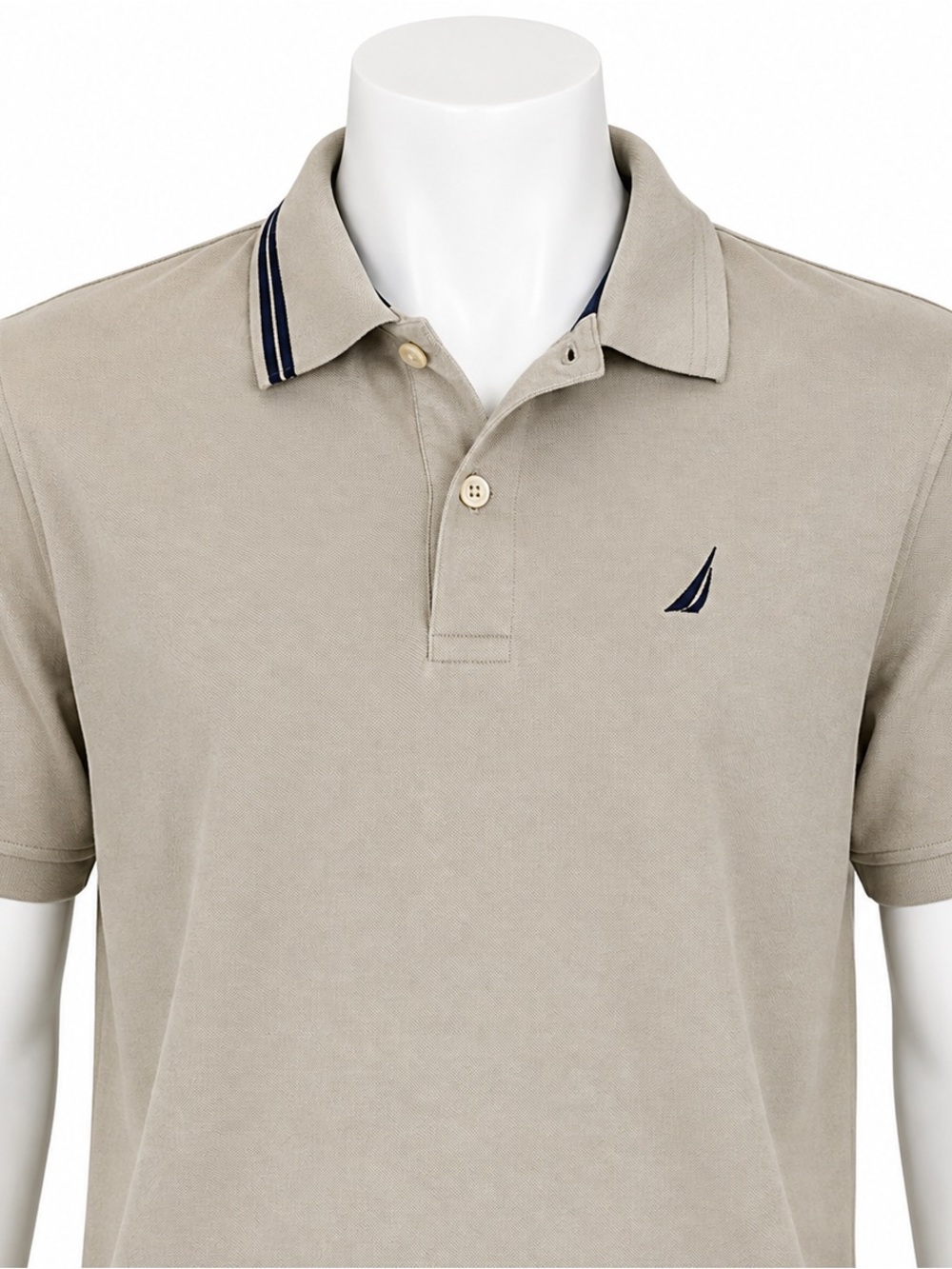 Nautica Boys Beige Polo Shirt L 14/16 NWT